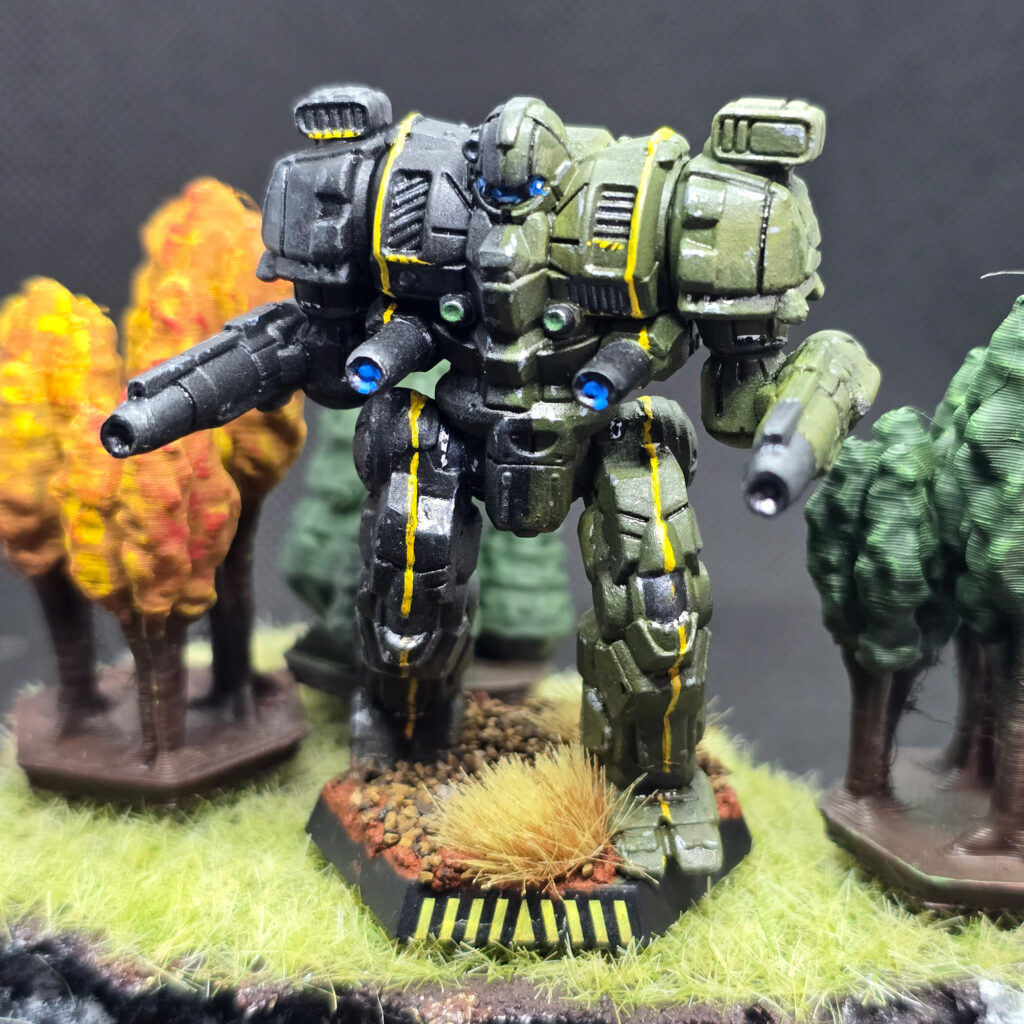 Devastator miniature painted green and black