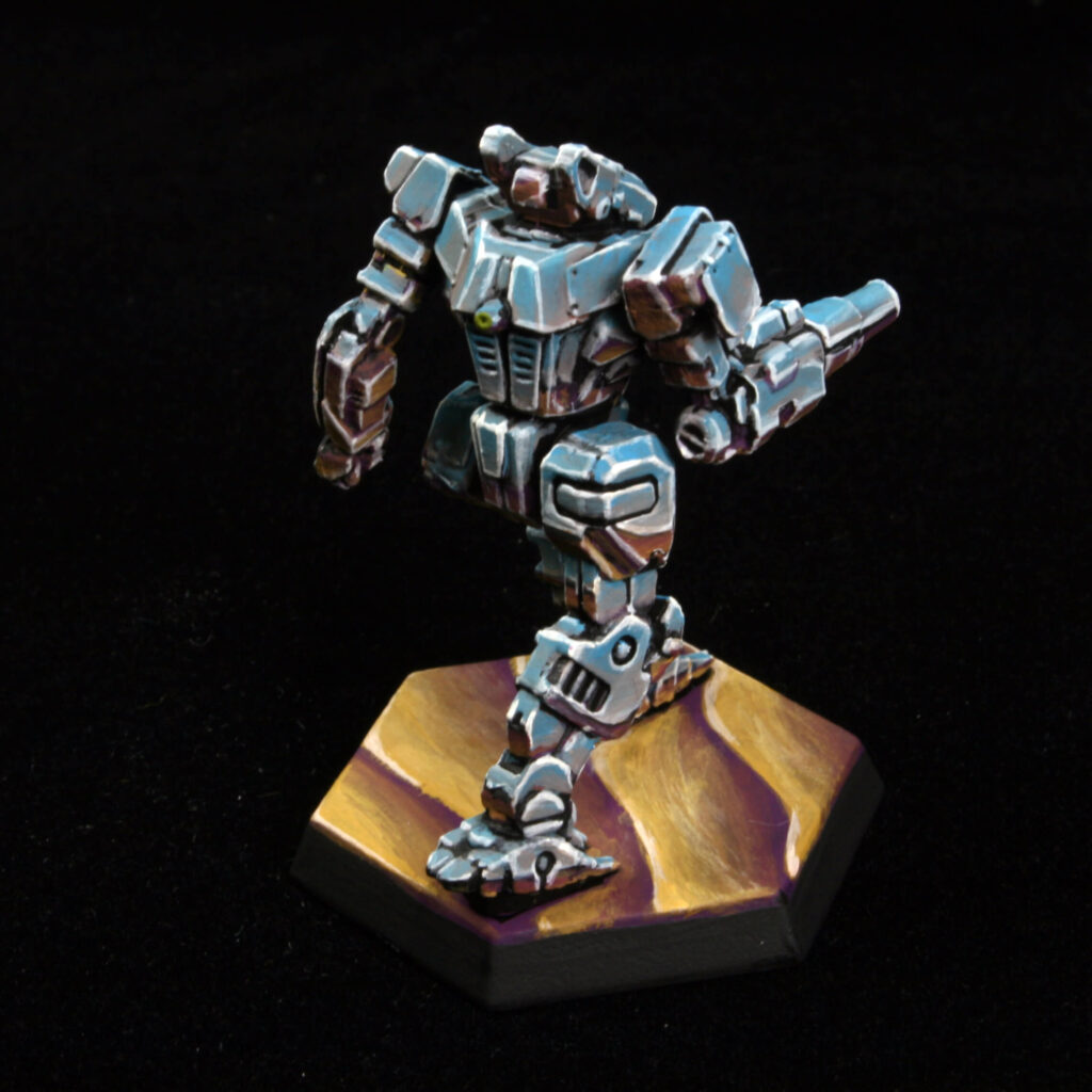 a Wolfhound miniature painted chrome, in a non-metallic metal style