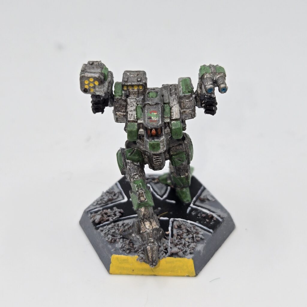 Fire Moth miniature painted metallic grey with green accents