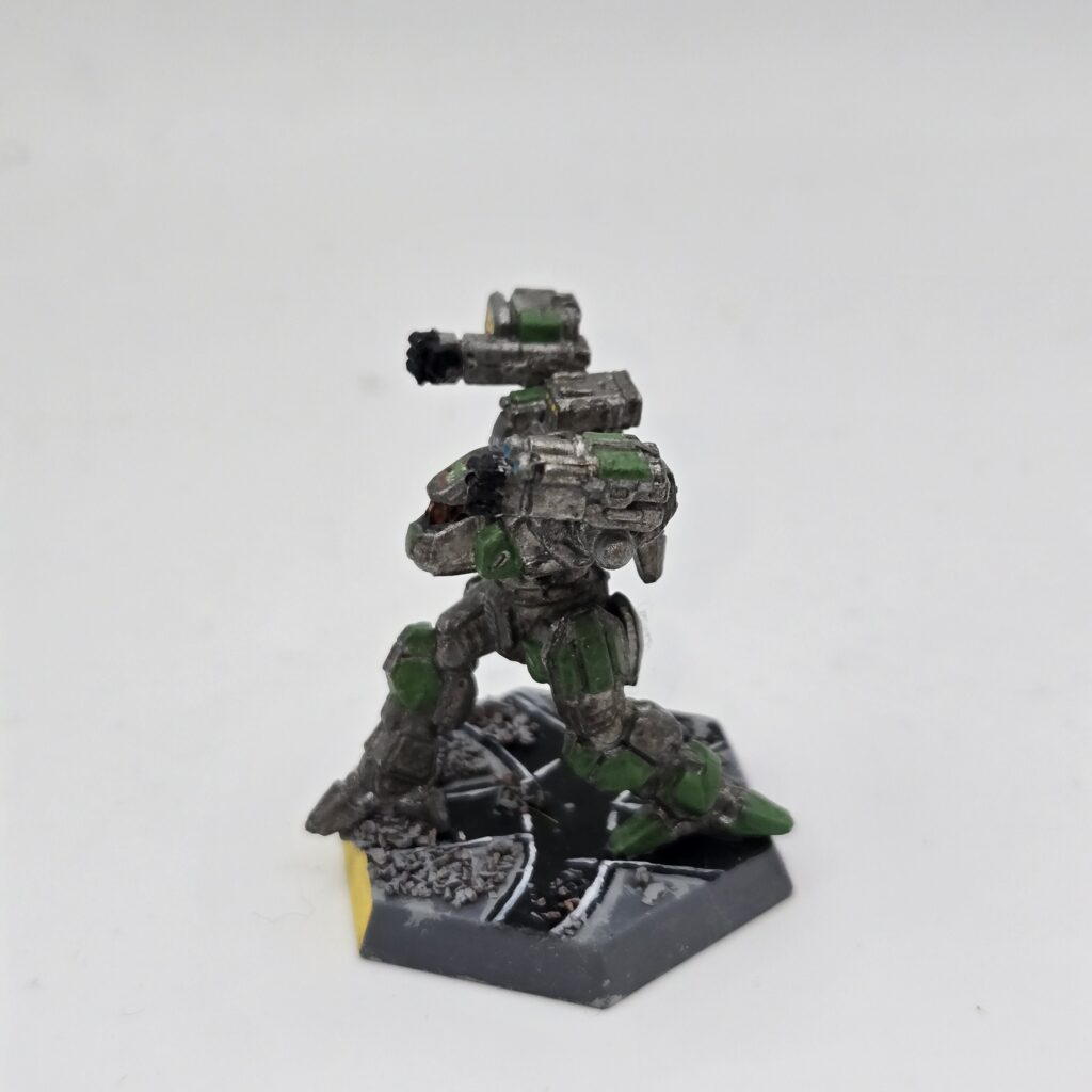 Fire Moth miniature painted metallic grey with green accents