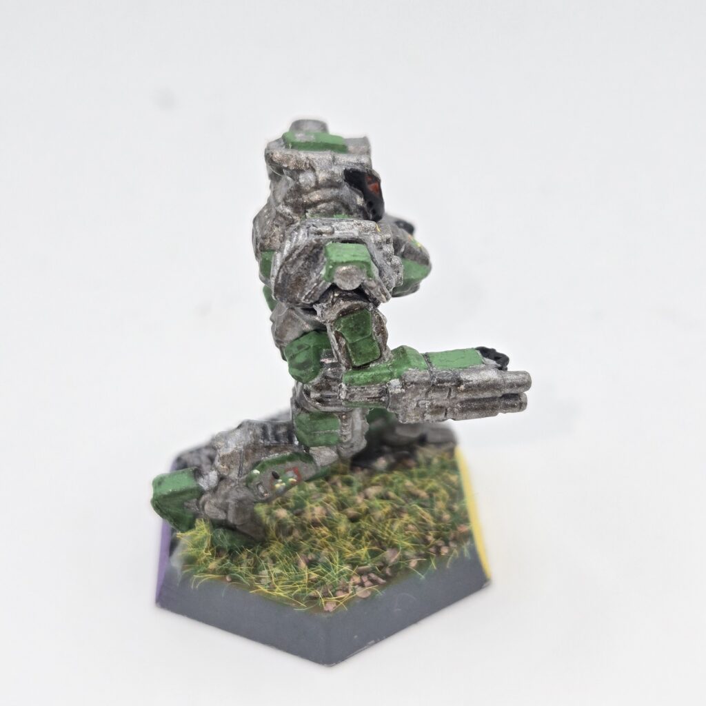 Hellion miniature painted metallic grey with green accents