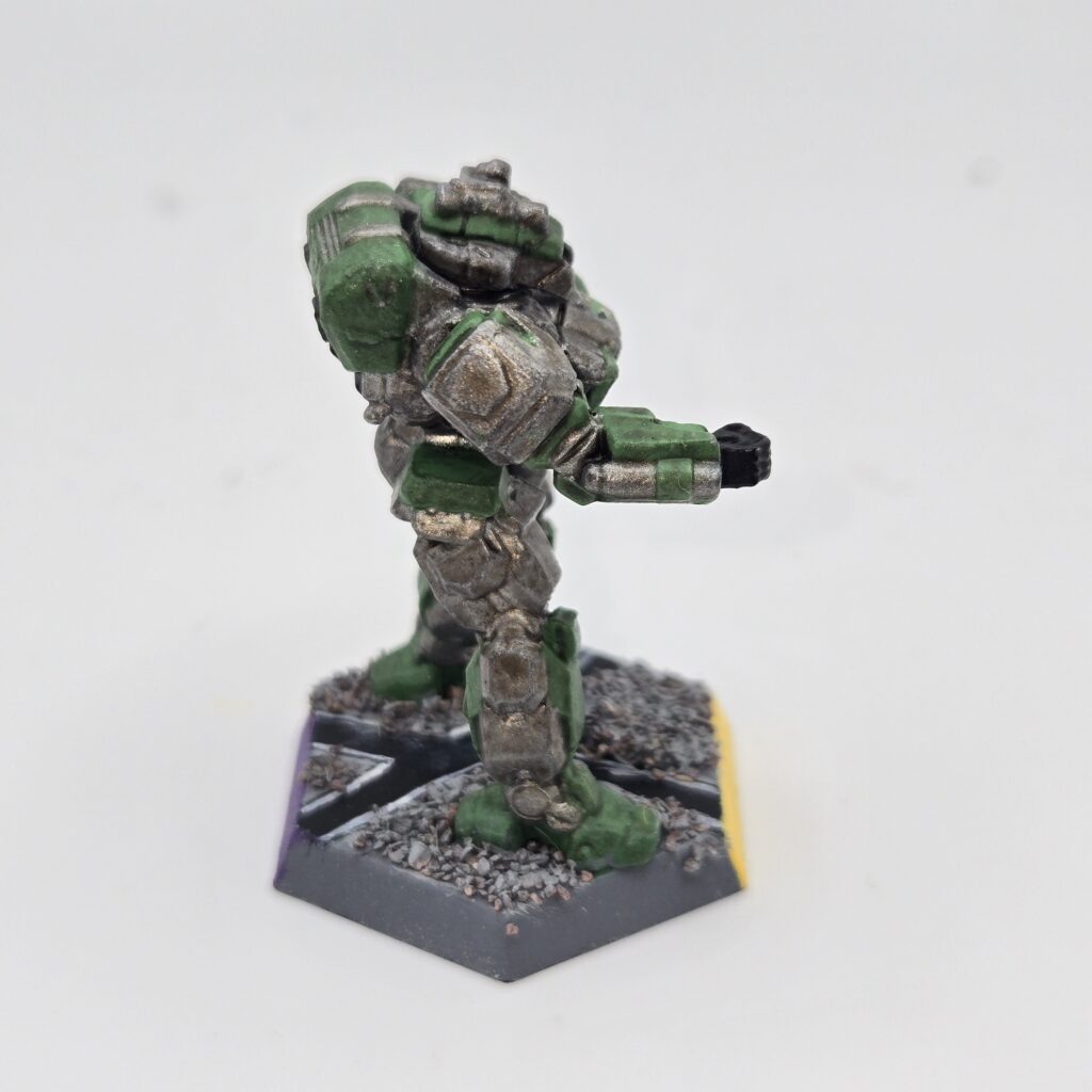 Shadow Hawk IIC miniature painted metallic grey with green accents