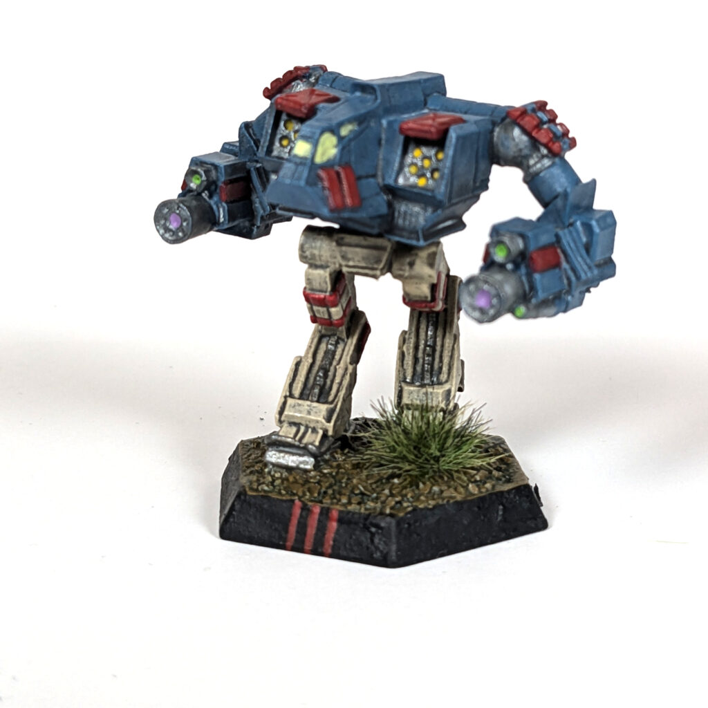 Blood Reaper miniature painted blue and tan