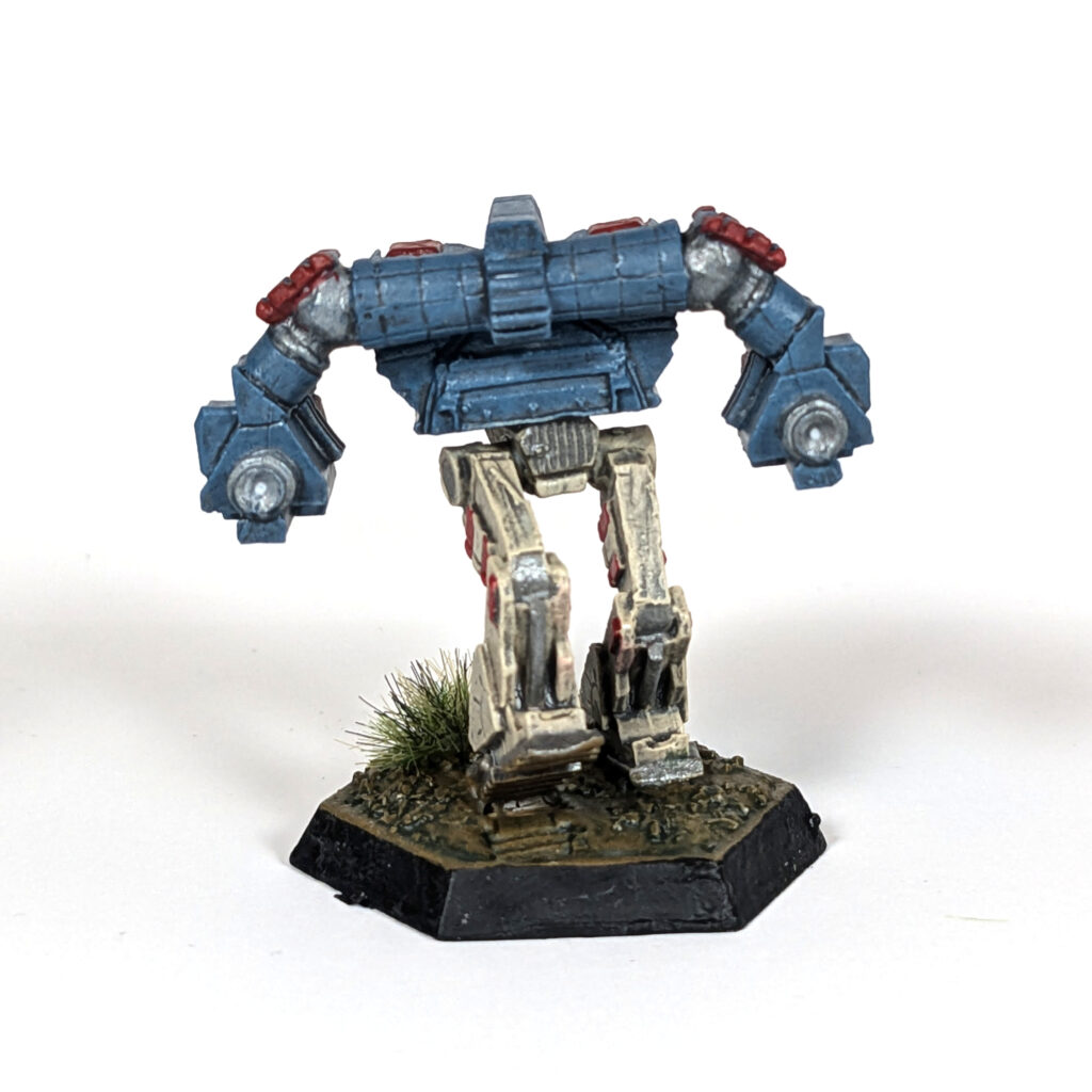 Blood Reaper miniature painted blue and tan