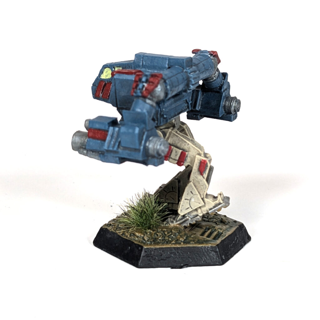Blood Reaper miniature painted blue and tan