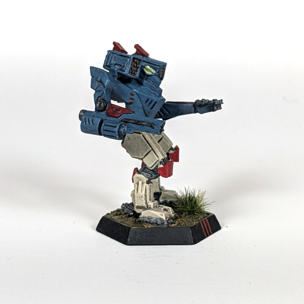 Warwolf miniature painted blue and tan