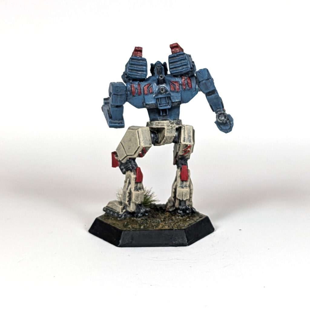 Warwolf miniature painted blue and tan