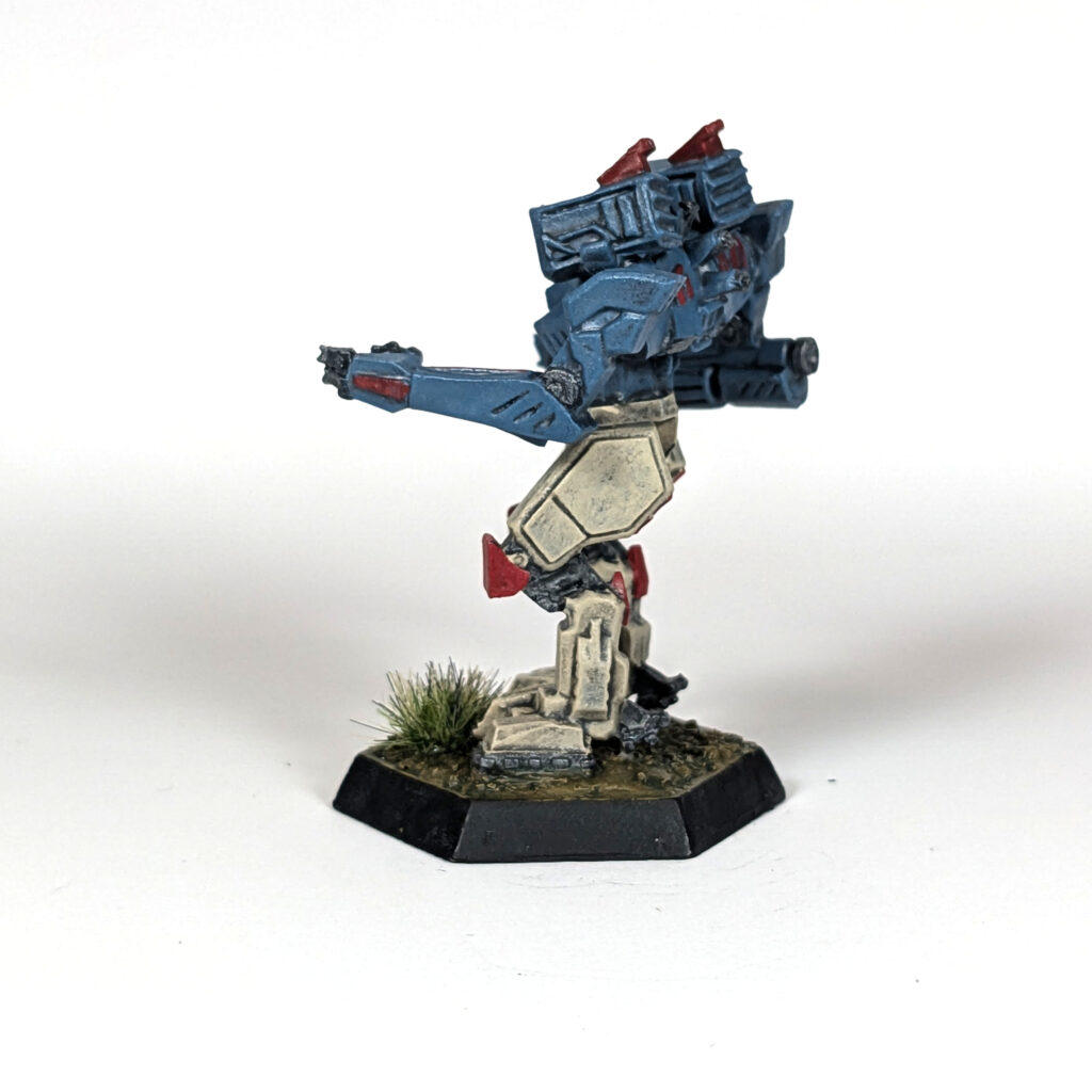 Warwolf miniature painted blue and tan